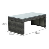 Maya Outdoor Furniture 2 Seater Lowell Outdoor Chaise &amp; Sun Lounge Set