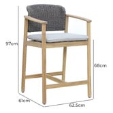 Maya Outdoor Furniture 2 Seater Pura Outdoor Bar Table &amp; Stool Set