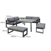 Maya Outdoor Furniture 8 Seater Newton Outdoor Lounge Set