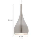 Extravagant Lighting Aero 1 Light Pendant in Satin Chrome