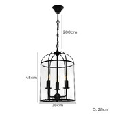 Extravagant Lighting Clovelly 3 Light Glass Pendant