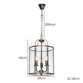 Extravagant Lighting Clovelly 3 Light Glass Pendant