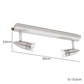 Extravagant Lighting Forster Satin Chrome Steel 2-Light Rail Spotlight