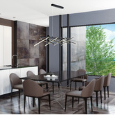 Extravagant Lighting Metrix Aluminium 8 Light Pendant