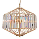 Extravagant Lighting Todd Gold Steel &amp; Glass 3 Light Pendant