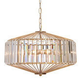Extravagant Lighting Todd Gold Steel &amp; Glass 5 Light Pendant