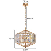 Extravagant Lighting Todd Gold Steel &amp; Glass 3 Light Pendant