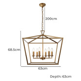 Extravagant Lighting Panama Steel 6 Light Pendant