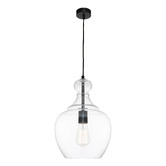 Extravagant Lighting Harris Steel &amp; Glass Pendant Light