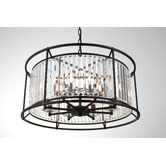 Extravagant Lighting Auburn Steel 8 Light Pendant
