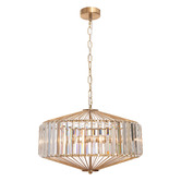 Extravagant Lighting Todd Gold Steel &amp; Glass 5 Light Pendant