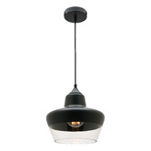 Extravagant Lighting Stout Black Glass Pendant Light