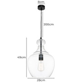 Extravagant Lighting Harris Steel &amp; Glass Pendant Light