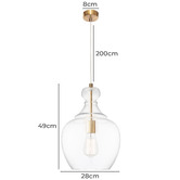 Extravagant Lighting Harris Steel &amp; Glass Pendant Light