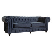 Evergreen Home Cleo Button Tufted 3 Seater Velvet Sofa