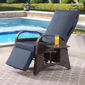 Evergreen Home Lewis PE Rattan Outdoor Reclining Lounge Chair