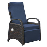 Evergreen Home Lewis PE Rattan Outdoor Reclining Lounge Chair