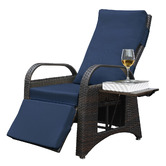 Evergreen Home Lewis PE Rattan Outdoor Reclining Lounge Chair