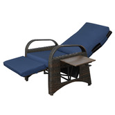 Evergreen Home Lewis PE Rattan Outdoor Reclining Lounge Chair