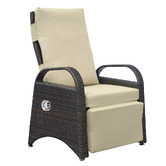 Evergreen Home Lewis PE Rattan Outdoor Reclining Lounge Chair