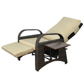 Evergreen Home Lewis PE Rattan Outdoor Reclining Lounge Chair