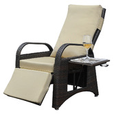 Evergreen Home Lewis PE Rattan Outdoor Reclining Lounge Chair