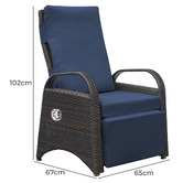 Evergreen Home Lewis PE Rattan Outdoor Reclining Lounge Chair