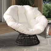 Evergreen Home Quinn PE Rattan Outdoor Papasan Swivel Chair