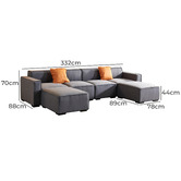 Evergreen Home Moore 4 Seater Sofa &amp; Ottoman Set