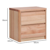 Evergreen Home Monty Tasmanian Oak Wood Bedside Table