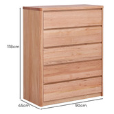 Evergreen Home Monty Tasmanian Oak Wood Tallboy