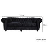 Evergreen Home Cleo Button Tufted 3 Seater Velvet Sofa