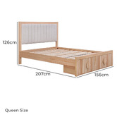 Evergreen Home Amelie Ash Wood Queen Bed with Drawers