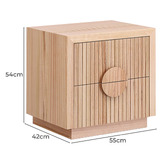 Evergreen Home Amelie Ash Wood Bedside Table