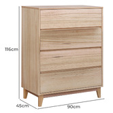 Evergreen Home Estrella 4 Drawer Tallboy