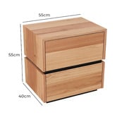 Evergreen Home Phineas 2 Drawer Bedside Table