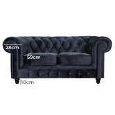 Evergreen Home Cleo Button Tufted 2 Seater Velvet Sofa