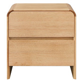 Evergreen Home Clemie Tasmanian Oak Wood 2 Drawer Bedside Table