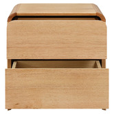 Evergreen Home Clemie Tasmanian Oak Wood 2 Drawer Bedside Table