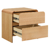 Evergreen Home Clemie Tasmanian Oak Wood 2 Drawer Bedside Table
