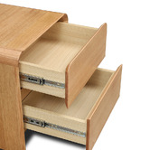 Evergreen Home Clemie Tasmanian Oak Wood 2 Drawer Bedside Table