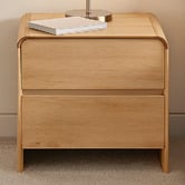 Evergreen Home Clemie Tasmanian Oak Wood 2 Drawer Bedside Table