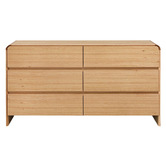 Evergreen Home Clemie Tasmanian Oak Wood 6 Drawer Chest