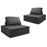 Evergreen Home Rogan Linen &amp; Cotton Armless Lounge Chairs