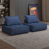 Evergreen Home Rogan Linen &amp; Cotton Armless Lounge Chairs