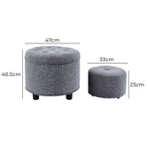 Evergreen Home 2 Piece Teo Upholstered Ottoman &amp; Footstool Set