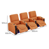 Evergreen Home Arden 3 Seater Electric Recliner Sofa with LED