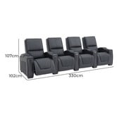 Evergreen Home Rowan 4 Seater Electric Recliner Sofa with LED