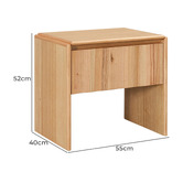 Evergreen Home Elettra Tasmanian Oak Wood Bedside Table