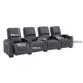 Evergreen Home Rowan 4 Seater Electric Recliner Sofa with LED